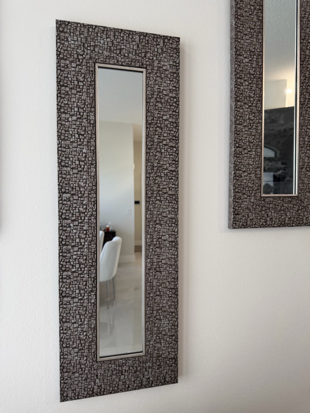 Silver Mosaic Framed Wall Mirror (Set of 3) - Picture 6 of 8